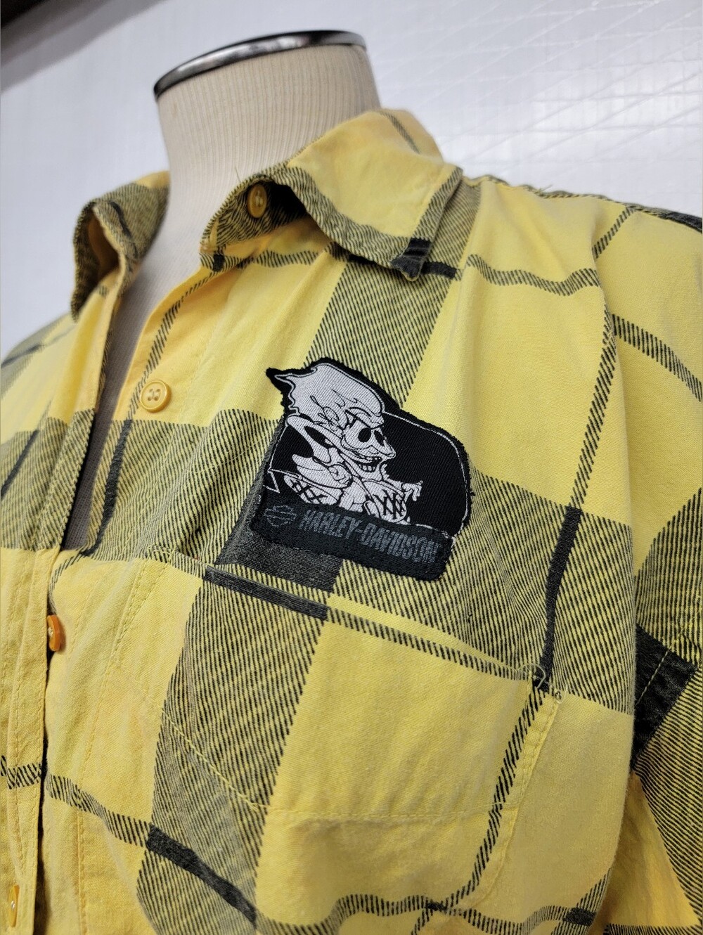 The Rolling Stones Plaid Fringe Shirt Jacket Shacket Upcycled - Picture 7 of 7